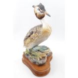 The Hereford Fine China model of Great Crested Grebe limited edition 17 of 250 with certificate