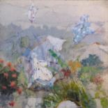John Christopher Stone RA, framed Oil wash on panel 'The Sky at Bridal Veil' 21 x 21cm