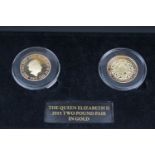 Cased Gold 2015 Queen Elizabeth II Two Pound Pair 15.97g each with COA