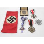 Set of German Third Reich Medals all from the same German town inc. Boxed War Merit cross 1st Class