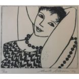Anita Klein B.1960, 'Ready to Go Out' Etching 15/100, Signed in Pencil, 14 x 12cm