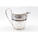 Silver helmet shaped Georgian cream jug with reeded rims - London 1900 by GB - 137g total weight