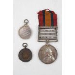 QSA 9th Lancers Private Starkey, Silver Hockey medallion and another medallion