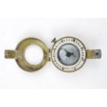 T G Company 1940s Marching Compass in brass case, 6cm in Diameter