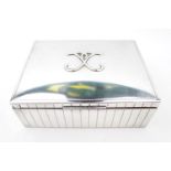 A Large Silver Art Deco style cigarette case (800 standard) - 6.5" wide