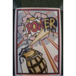 Frank Shepard Fairey (born February 15, 1970), Unframed print 'Power', signed in Pencil, 61 x 87cm