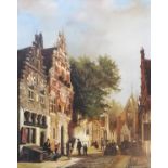 J. Beekhout (Dutch, B.1937), Oil on panel of a street scene, 38 x 48cm