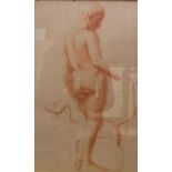 Attributed to Henry Howard 1769-1847 RA, Pastel of Nude with Dog, 29 x 47cm