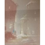 Bernard Banks 20thC, Framed Pastel of a Winter Street scene, 20 x 26cm