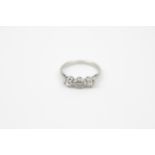 Ladies 18ct White Gold 3 Stone Diamond ring 0.50ct H/I Si estimated, 2.6g total weight, Size K 1/2