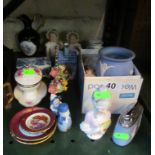 A crinoline lady and other decorative china (slightly a/f)