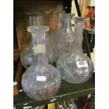 Six decanters (no stoppers)