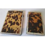 Two 19th Century tortoiseshell card cases with mother of pearl edges