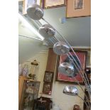 A chrome standard lamp with five branch lights