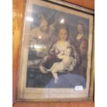 An 18th Century etching 'The Holy Family' by Parmegiano and Watson in walnut frame and another 'This