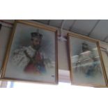 A pair of print George V and Queen Mary