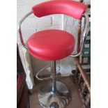 A red high stool