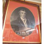 A large print Robbie Burns in carved frame