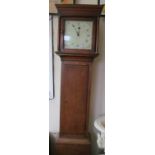 A 19th Century oak longcase clock painted dial inscribed Steyning