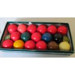 A set Aramith 1 7/8 snooker balls (boxed)