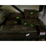 Various treen boxes