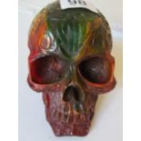 An amber coloured skull.