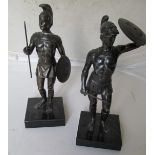 A pair of 19th Century spelter figures gladiators