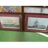 A pair of shipping prints 'Sir David Scott' and 'Clipper ship Anglesey' in walnut frames, another