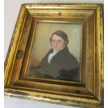 A 19th Century miniature portrait gentleman in black frock coat