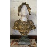 A marble and bronze head of girl