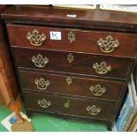 A small mahogany chest of four drawers