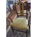 A pair of Edwardian inlaid chairs