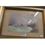 A watercolour marine scene signed, W. Earp