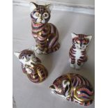 Four Royal Crown Derby animal paperweights