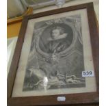 An 18th Century engraving Henry Prince of Wales by Howbraken & Oliver circa 1738