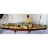 A scale model Isle of Man Excursion Steamer 'Mona’, length overall 43", some radio control equipment