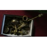 Various brass ornaments including horse brasses