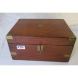A 19th Century box with tray liner and brass corners