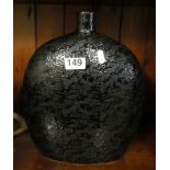 A black pottery vase