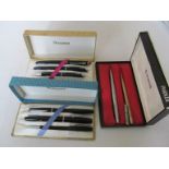 Two propelling pencils including Parker and two platinum pen and pencil sets, boxed