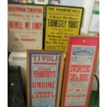 A Tivoli Theatre poster 1919, Theatre Royal Barnsley 1937 and two other theatre posters