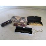 A pair Pince nez glasses and other glasses