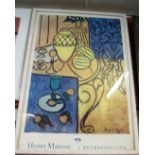 A signed limited edition print three fishermen and a Matisse poster print