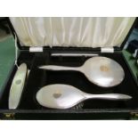 A modern silver dressing table set (boxed)