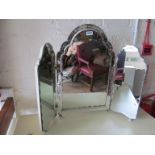 A Venetian style triple dressing table mirror