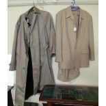 A Sergio Rossi man's coat and a Decca cream jacket and trousers size 40