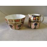 A Royal Crown Derby jug and sugar bowl