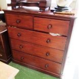 A Victorian chest of two short and three long drawers