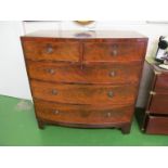 A 19th Century bowfront chest of two short and three long drawers