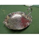 A silver leaf shaped dish 7 ozs